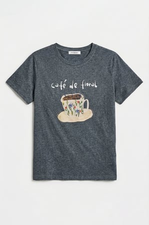 Kadın Gri w5 Oversize Özel Baskılı Tasarım T-Shirt