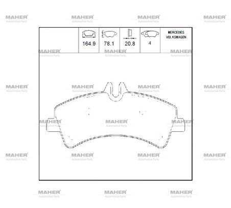 FREN BALATA SPRINTER 2006-2009 / CRAFTER 2006-2016 ÇİFT TEKER 5T ARKA 2E0698451A