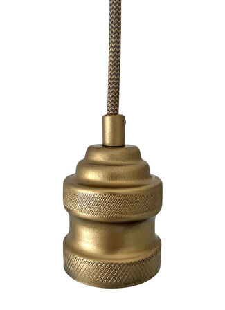 Sarkıt Lale Duy Zigzag Kumaş Kablo DEKORATİF (AMPUL DAHİL DEĞİLDİR) 70cm Metal