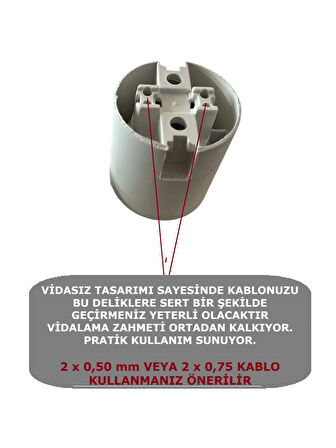 Italyan E14 Duy (MİNİ DUY) Bakalit Geçmeli Yarım Diş Siyah (250V-2A) 5 Adet