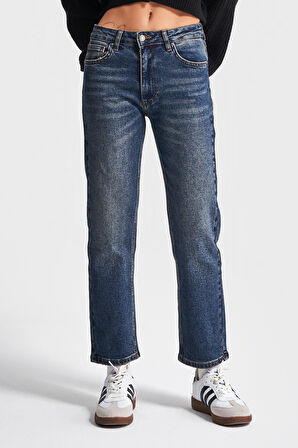 Kadın T.Kot Rengi 2w48 Straight Slim Fit %100 Koton Denim