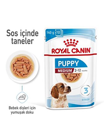 Royal Canin Medium Puppy Yaş Maması 10X140 Gr