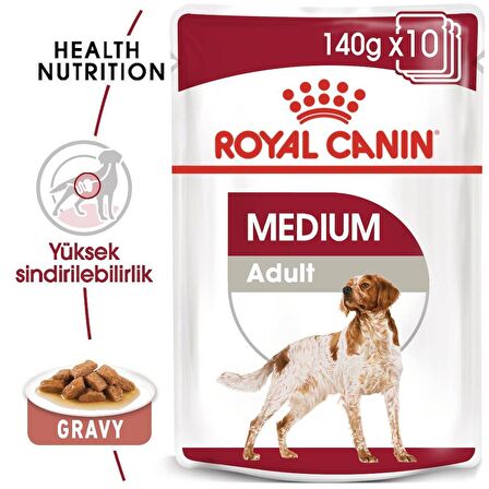 Royal Canin Medium Adult Köpek Yaş Maması 10X140 Gr