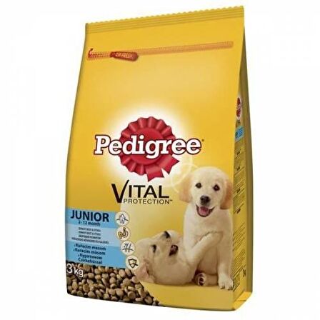 Pedigree Pirinçli-Tavuklu Büyük Irk Yavru Kuru Köpek Maması 3 kg