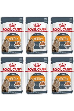 Royal Canin Intense Beauty Jel İçinde Yetişkin Kedi Konservesi 85gr 6 Adet