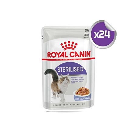 Royal Canin Sterilised Jelly Kısırlaştırılmış Kedi Konservesi 85 Gr 24 ADET