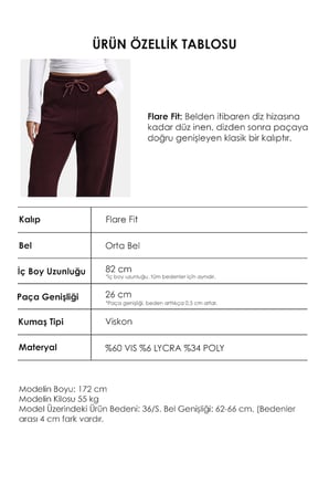 Kadın Bordo w6-35 Flare Fit İnce Fitilli Esnek Velvet Kadife Kumaş Pantolon