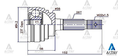 AKS KAFASI DIŞ COROLLA 1988-2002 / 1.3-1.6 261023105610150 43420 16090