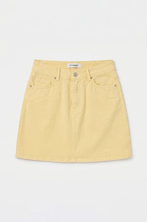 Kadın Sarı 6s6-108 Straight Mini Denim Etek