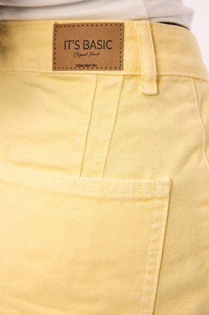 Kadın Sarı 6s6-108 Straight Mini Denim Etek