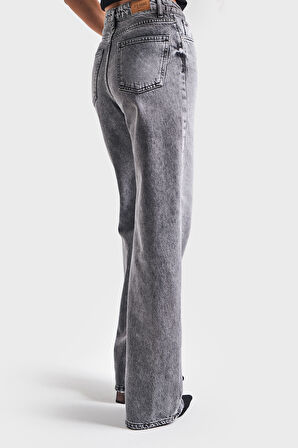 Kadın Füme Renk 4S513 Straight Fit %100 Koton Denim