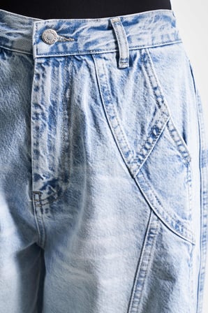 Kadın Kot Rengi 4S5-3 Mega Baggy Fit Süper Bol %100 Koton Rahat Kesim Denim Jean