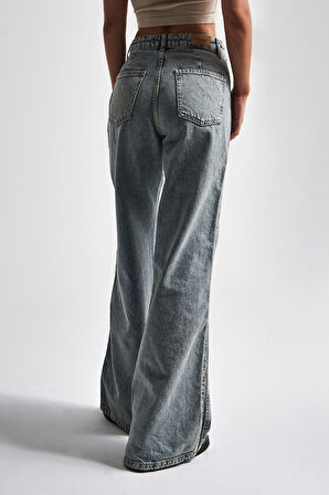 Kadın T.Kot Rengi 4S5-32 Loose Fit %100 Koton Yandan Detaylı Denim Jean