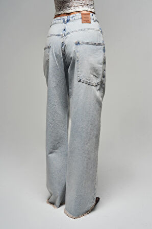 Kadın Ice Kot Rengi 4s5-75 Skater Fit %100 Koton Fermuar Detaylı Denim Jean