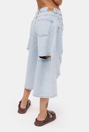 Kadın Ice 12s6-3 Süper Baggy Fit Bermuda Denim Jort