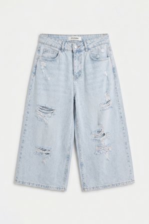 Kadın Ice 12s6-3 Süper Baggy Fit Bermuda Denim Jort