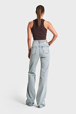 Kadın T.Kot Rengi 4s5-32 Flare Fit Esnek Likralı Kumaş İç Boy 83 cm Denim Jean