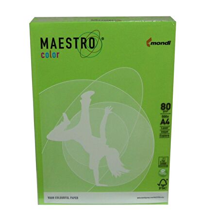 Maestro A4 Renkli Fotokopi Kağıdı Koyu Yeşil (MA42) 80Gr 1 Koli