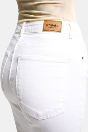 Kadın Kırık Beyaz 7s6-101 MRY Flare Fit Komfort Kumaş Denim Jean