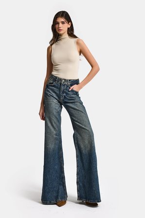 Kadın Tint Kot Rengi 2w5-8 MRY Flare Fit Komfort Kumaş İç Boy 83cm Denim Jean
