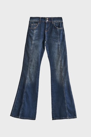 Kadın T.Kot Rengi 2w5-8 SWL Mid Rise Flare Fit Süper Esnek Kumaş İspanyol Paça Denim Jean