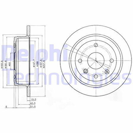 ARKA FREN DİSKİ AVEO 2005-2013 LACETTI 2005  NUBIRA 2005  OPTRA 2003-2008 2571010.51060104DL DOLU 96549630 24535045