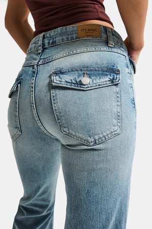 Kadın A.Tint 4s6-32 SLN05 Mid Rise Flare Fit Orta Bel Esnek Kumaş Dnim Jean