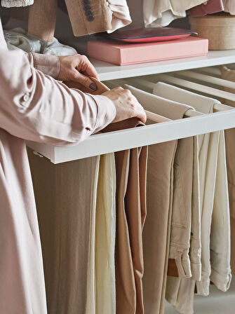 Sürgülü pantolon askısı, beyaz, 100x58 cm