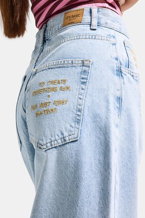 Kadın Ice 4s6-3 Balon Fit Cep Nakışlı Özel Tasarım Denim Jean