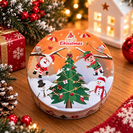 BakGelAl Yılbaşı Temalı Metal Kutulu Kokulu Mum – Noel Baba Turuncu Kutu Hediyelik Mum