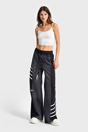 Kadın Füme Renk 2w5-1 Straight Fit Çift Parça Denim Jean