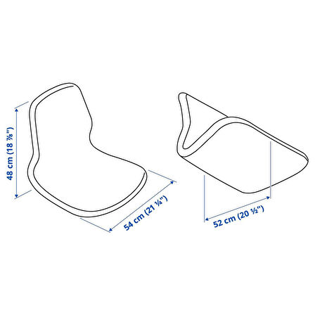 Çalışma sandalyesi oturma yeri, gunnared koyu gri, 54x48 cm