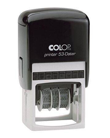COLOP PRINTER 53 TARİH KAŞE(TR) SİYAH KASA MAVİ/KIRMIZI KEÇE - 30X45MM