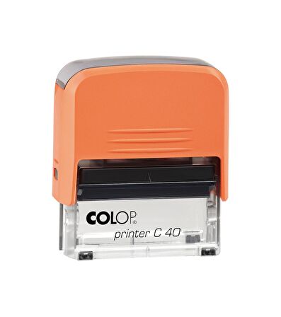 COLOP PRINTER C40 TURUNCU KASA MAVİ KEÇE - 23X59MM