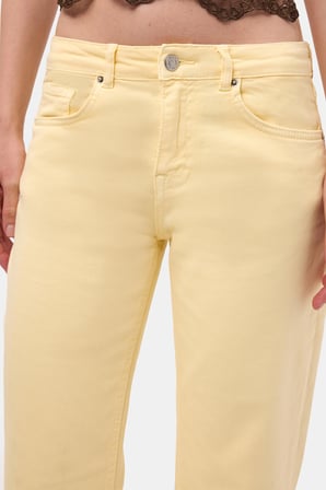 Kadın Light Sarı 6s6-108 Mid Rise Flare Fit Denim Jean