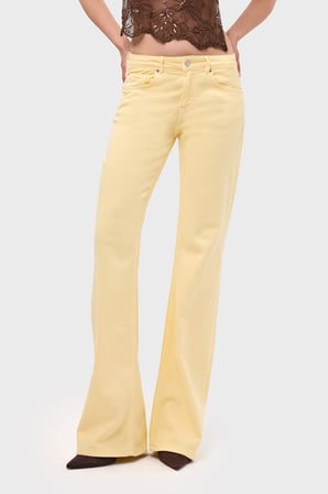 Kadın Light Sarı 6s6-108 Mid Rise Flare Fit Denim Jean