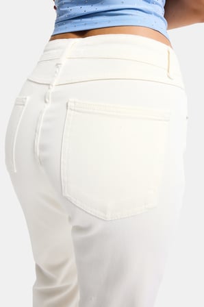 Kadın Kırık Beyaz 7s6-101 Mid Rise Flare Fit Denim Jean
