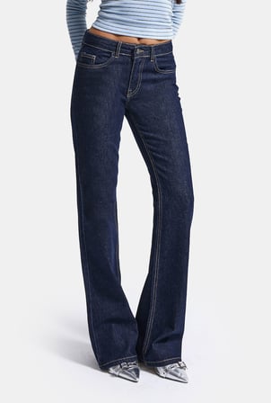 Kadın Selvedge 7w5-50 Mid Rise Flare Fit Denim Jean