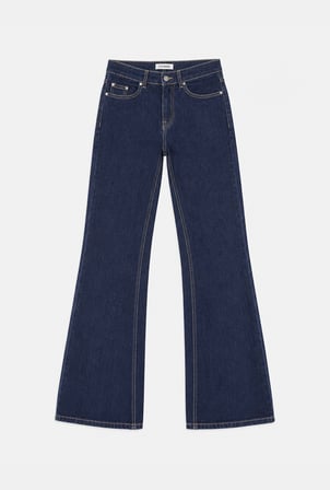 Kadın Selvedge 7w5-50 Mid Rise Flare Fit Denim Jean