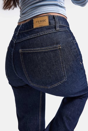 Kadın Selvedge 7w5-50 Mid Rise Flare Fit Denim Jean