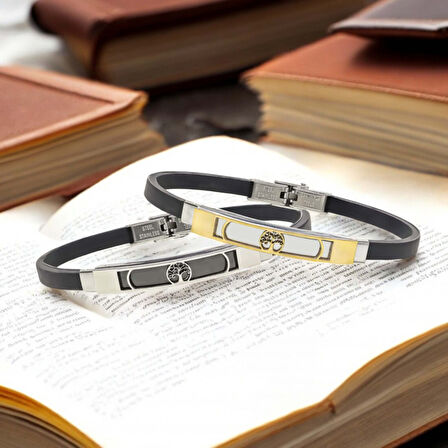   Hayat Ağacı Desenli Çelik Bileklik 3183SCB026 