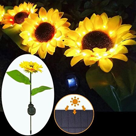DLC Solar Ayçiçeği Saplama 10 Led Sarı Işık LK1265-3