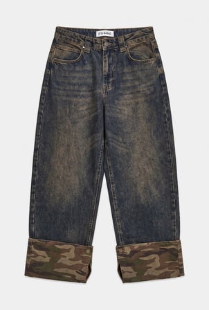 Kadın T.Kot Rengi 2w6-64 Crop Barrel Fit Özel Tasarım Denim Jean