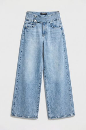Kadın Ice 4s6-3 Süper Palazzo Kemer Detaylı Komfort Kumaş Denim Jean
