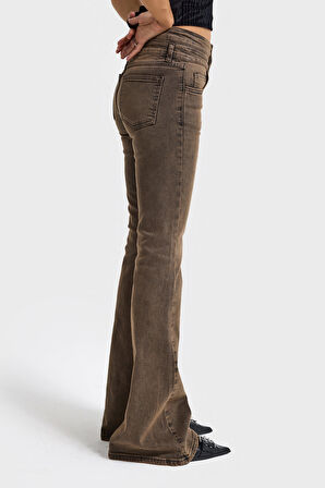 Kadın ST Kot Rengi 2w5-62 Flare Fit Esnek Kumaş Denim Jean