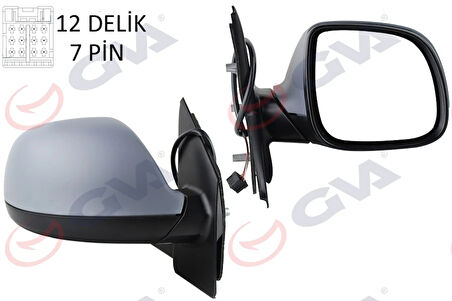 DIŞ DİKİZ AYNASI SAĞ TRANSPORTER T6 CARAVELLE 2010 ELEKTRİKLİ ISITMALI KATLANIR ASTARLI KONVEKS 7 FİŞ VM-6196EBPR 7E1857508DA 7E1857528G 7E1857508BN