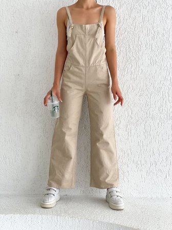 Denim Bahçıvan Salopet - BEJ - 40