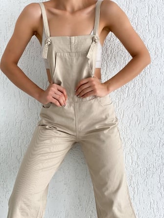Denim Bahçıvan Salopet - BEJ - 40