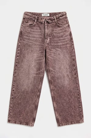 Kadın Koyu Kot 4s6-157 Straight Fit Kemer Detaylı Özel Tasarım Denim Jean