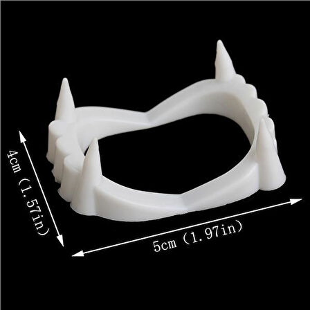 Beyaz Renk Çift Damak Takma Vampir Dişi 